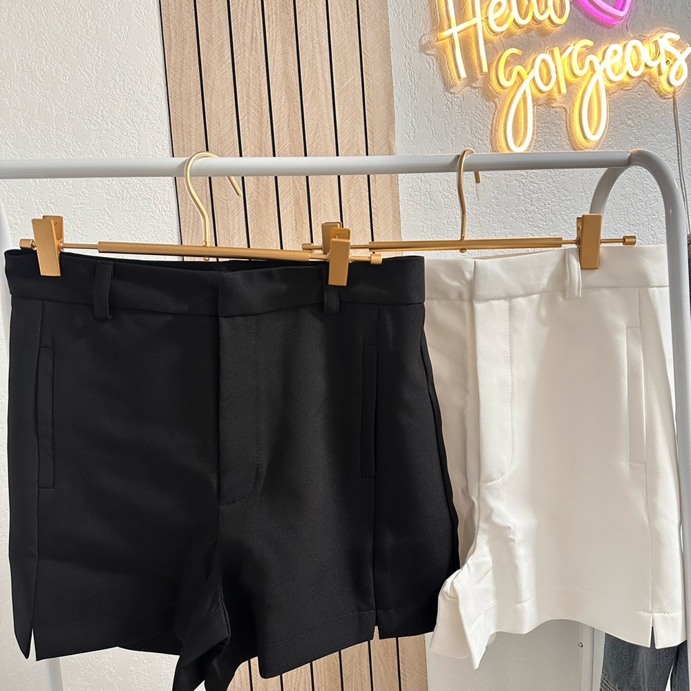 Women's Black and White Shorts